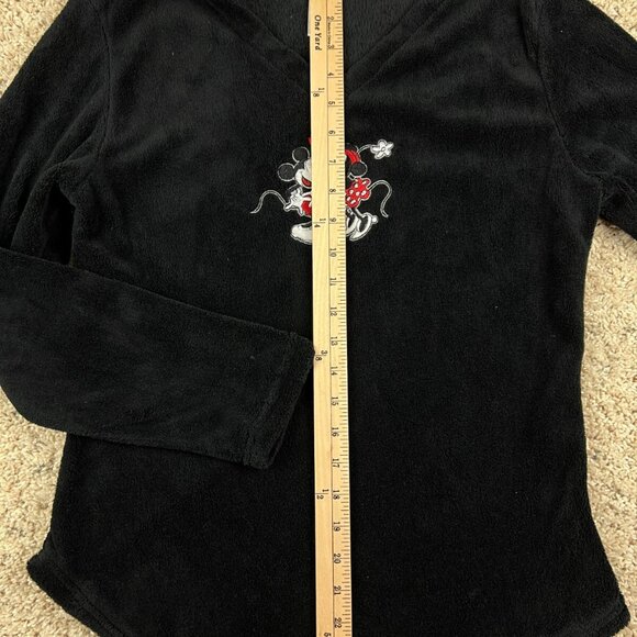 Disney Sweater Youth Medium Black Sweatshirt V Neck Mickey Mouse Girls Minnie - Picture 4 of 6
